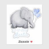 Schattigee Blauwe Hartballonnen Baby shower Jongen Sticker (Vel)