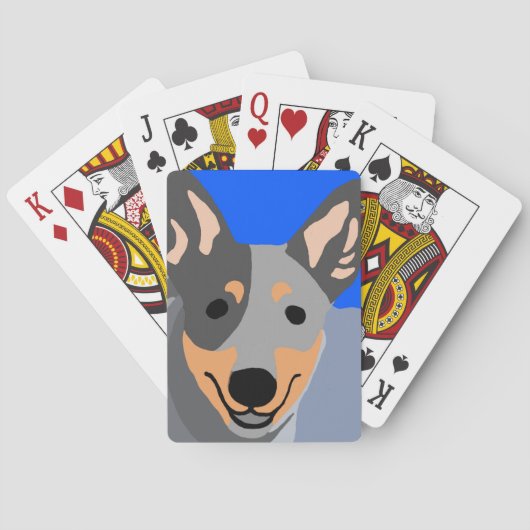 Schattigee blauwe heeler speelkaarten (Achterkant)