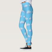 Schattigee Blauwe Hemel Witte Wolken Patroon Leggi Leggings (Links)