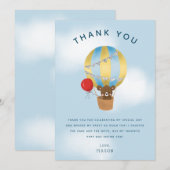 Schattigee Blauwe Hete Luchtballon Kinderen Verjaa Bedankkaart (Voorkant / Achterkant)
