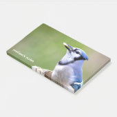 Schattigee Blauwe Jay Zangvogel met Pinda Post-it® Notes (Schuin)