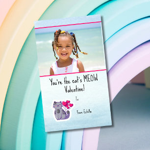 Schattigee Blauwe Kat Foto Kinder Klaslokaal Valen Notitiekaartje