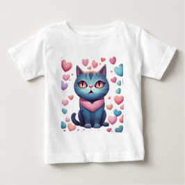 Schattigee blauwe kat met hartenhoodie | Kawaii Va
