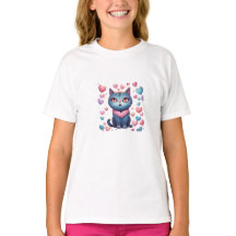 Schattigee blauwe kat met hartenhoodie | Kawaii Va