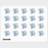 Schattigee Blauwe Kawaii Dog Stickers (Vel)