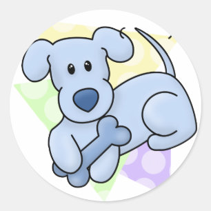 Schattigee Blauwe Kawaii Dog Stickers