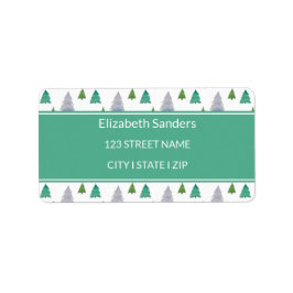 Schattigee blauwe kerstboom etiket