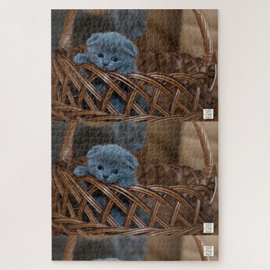 Schattigee blauwe kitten puzzel. legpuzzel (Verticaal)
