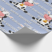Schattigee blauwe Koe Cadeaupapier (Hoek)