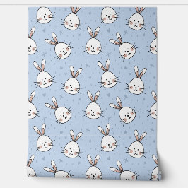 Schattigee blauwe konijn behang