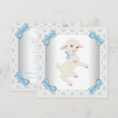 Schattigee Blauwe Lamb Baby Boy Shower Kaart (Voorkant / Achterkant)