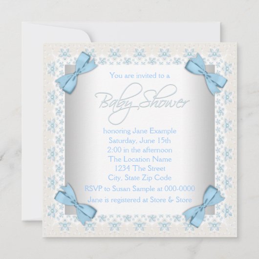 Schattigee Blauwe Lamb Baby Boy Shower Kaart (Achterkant)