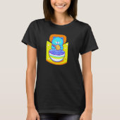 Schattigee Blauwe Leeuw Genieten van Ramen Noodles T-shirt (Voorkant)