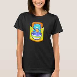 Schattigee Blauwe Leeuw Genieten van Ramen Noodles T-shirt