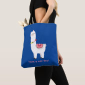 Schattigee blauwe Llama Alpaca Lama hebben een leu Tote Bag (Dichtbij)