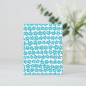 Schattigee Blauwe Minimalistische Daisy Patroon Bl Briefkaart (Staand voorkant)