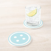 Schattigee Blauwe Naaiende Button Zandsteen Onderzetter (Zijkant)