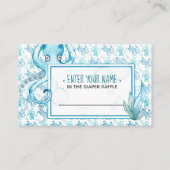 Schattigee Blauwe Octopus Baby shower Luier Raffle Visitekaartje (Achterkant)