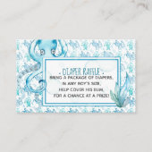 Schattigee Blauwe Octopus Baby shower Luier Raffle Visitekaartje (Voorkant)