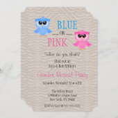 Schattigee Blauwe of Roze Uil Geslacht Onthullen U Kaart (Voorkant / Achterkant)
