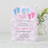 Schattigee Blauwe of Roze Voetafdruk Geslacht Onth Kaart (Staand voorkant)