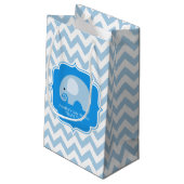 Schattigee Blauwe Olifant Baby shower Boy Party Cu Klein Cadeauzakje (Achterkant Gekanteld)