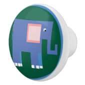 Schattigee blauwe olifant keramische knop (Rechts)