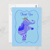 Schattigee Blauwe OlifantenkoningDank u Kaarten (Voorkant / Achterkant)