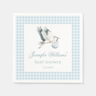 Schattigee Blauwe Ooievaars Levering Baby Boy Show Servet