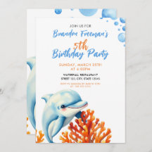 Schattigee Blauwe & Oranje Koraal Dolfijn Kids Ver