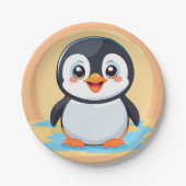 Schattigee blauwe pinguïn Gezicht dierentuin ijs V Papieren Bordje (Voorkant)