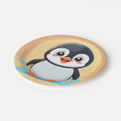 Schattigee blauwe pinguïn Gezicht dierentuin ijs V Papieren Bordje (Gekanteld)