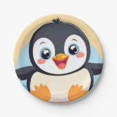 Schattigee blauwe pinguïn Gezicht dierentuin ijs V Papieren Bordje (Voorkant)