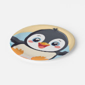 Schattigee blauwe pinguïn Gezicht dierentuin ijs V Papieren Bordje (Gekanteld)