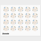 Schattigee Blauwe Pompoen Eucalyptus Baby shower D Ronde Sticker (Vel)