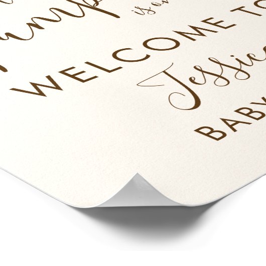 Schattigee Blauwe Pompoen Eucalyptus Baby shower W Poster (Hoek)