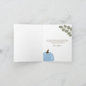 Schattigee Blauwe Pompoen Eucalyptus Herfst Jongen Bedankkaart (Binnen)