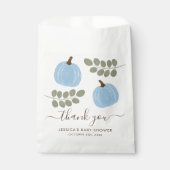 Schattigee Blauwe Pompoen Eucalyptus Herfst Jongen Bedankzakje (Voorkant)