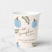 Schattigee Blauwe Pompoen Eucalyptus Herfst Jongen Papieren Bekers (Achterkant)