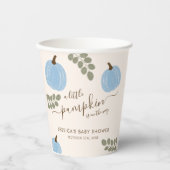 Schattigee Blauwe Pompoen Eucalyptus Herfst Jongen Papieren Bekers (Voorkant)