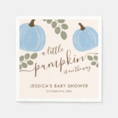 Schattigee Blauwe Pompoen Eucalyptus Herfst Jongen Servet (Voorkant)