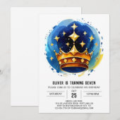 Schattigee Blauwe Prins Kroonverjaardag Kaart (Voorkant / Achterkant)