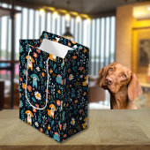 Schattigee Blauwe Puppy Flowers Medium Cadeauzakje