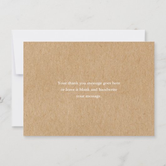 Schattigee Blauwe Regendruppels Boho Rustieke Kraf Bedankkaart (Achterkant)