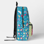 Schattigee Blauwe Retro Harten Vogels Mokken Bedrukte Rugzak (Links)