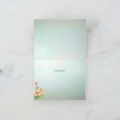 Schattigee Blauwe Roze Vogelbloem Dankjewel Kaart (Binnen)