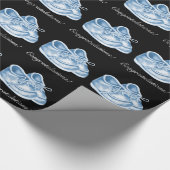 Schattigee Blauwe Schoenen Baby Boy Douche Wrappin Cadeaupapier (Hoek)