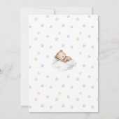 Schattigee Blauwe Slaperige Teddy Bear Baby Boy Sh Bedankkaart (Achterkant)