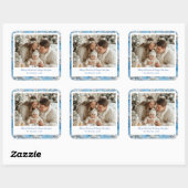 Schattigee Blauwe Sneeuwvlok Kerstmis Vierkante Sticker (Vel)