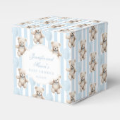 Schattigee blauwe teddybeer baby boy douche bedankdoosjes (Voorkant Zijde)